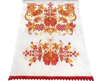 Ukrainian rushnyk, Gold embroidery, Wedding rushnyk, Traditional embroidered rushnyk, Ukrainian tablecloth, Ukrainian towel, Wedding gift
