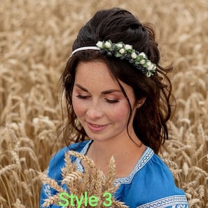 Boho flower crown wreath, Bridal headpiece, Hair Wreath, Fairy crown, Wedding hair accessories, Headband, Summer floral wreath