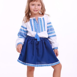 Folk costume for girl, Slavic baby girl costume, Kids ukranian costume, Vyshyvanka for girl, Traditional girls costume, Embroidered blouse