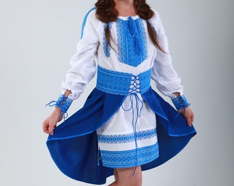 Ukrainian folk costume, Kids vyshyvanka dress and skirt, Embroidered dress, Made in Ukraine, Folk costume dress for girls, Folk traditions