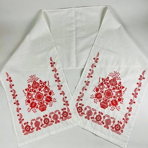 Wedding rushnyk, Red rushnyk embroidery, Ceremonial rushnyk, Ukrainian rushnyk, Big rushnyk, Rushnyk table runner, Vintage towel on the icon