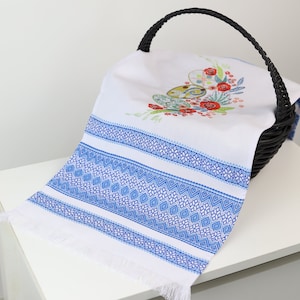 Easter basket cover, Embroidered towel for Easter, Orthodox easter, Ukrainian Easter towel, Easter table decor, Easter gifts, Pascha towel
