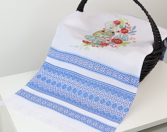 Easter basket cover, Embroidered towel for Easter, Orthodox easter, Ukrainian Easter towel, Easter table decor, Easter gifts, Pascha towel