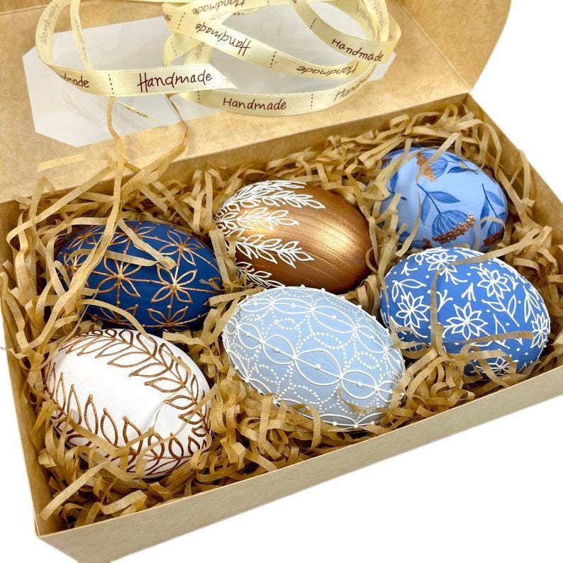 Set of 6 Traditional Ukrainian Pysanky Eggs, Painted Ukrainian Easter ...