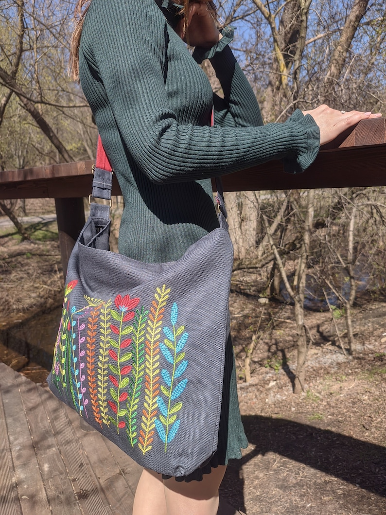 Womens Hippie Crossbody Bag Boho Shoulder Bag Large Cross Etsy