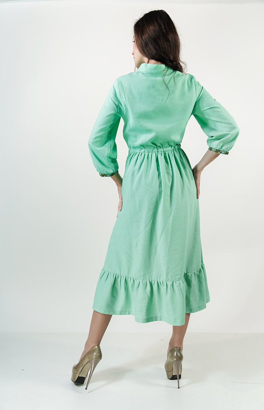 new look green floral wrap dress Green Floral Wrap Dress main image 0