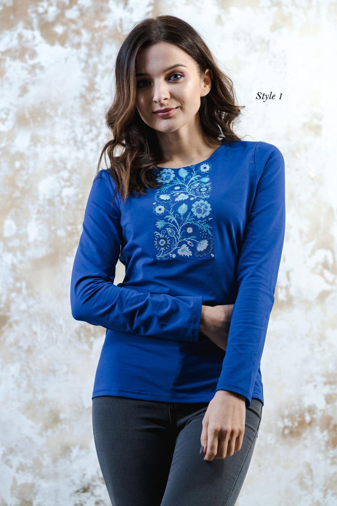 Motion Jacquard Long Sleeve Top - Regatta Blue