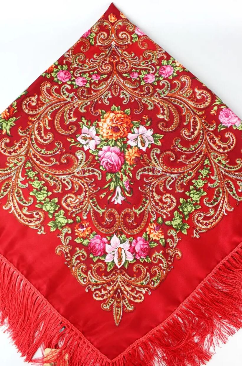Slavic Shawl, Ukrainian Wool Shawl, Pavlovo Posad Shawl, Birthday Gift ...