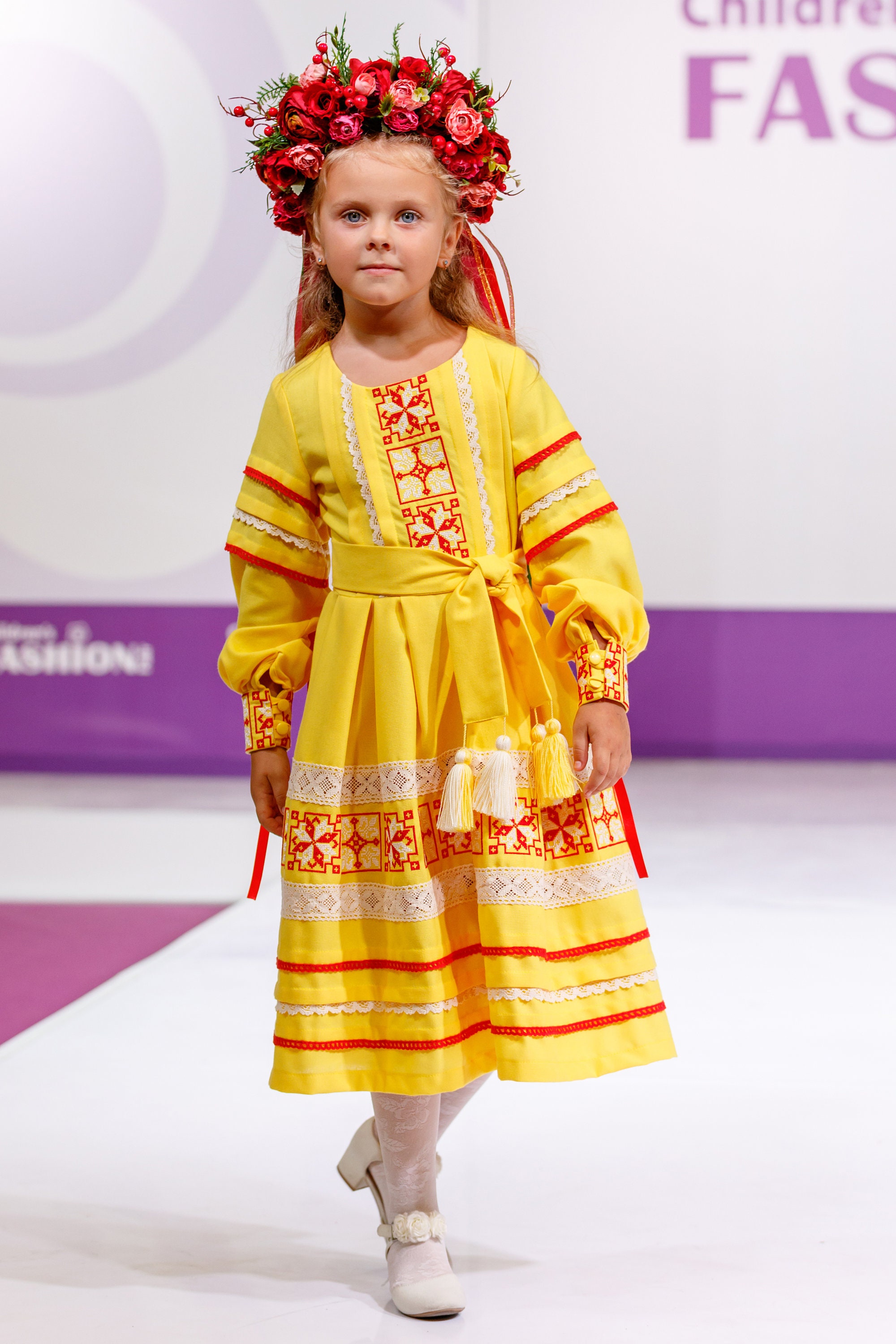 Kids Ukrainian Dress Vyshyvanka, Floral Embroidery Dress, Slavic Dress ...