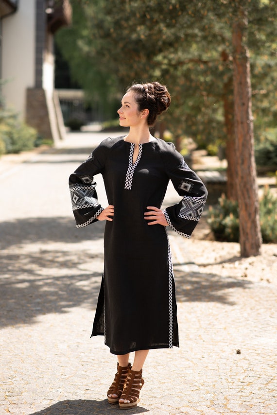 kaftan dress linen Italian Linen Kaftan Maxi Dress | POSITANO