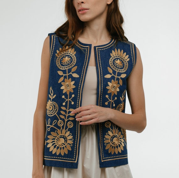Chaleco bordado mujer cheap