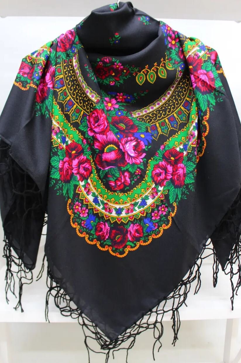 Slavic Shawl, Ukrainian Wool Shawl, Pavlovo Posad Shawl, Birthday Gift ...