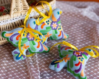 Embroidered bird ornament, Easter spring decor, Christmas hanging ornament, Bird lover gift, Ukrainian gift, Hanging bird decoration
