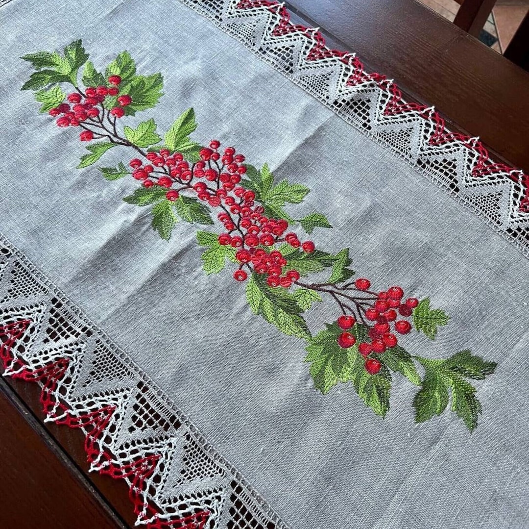 Embroidered Ukrainian Table Runner, Linen Table Runner, Floral Table Runner, Housewarming Gift