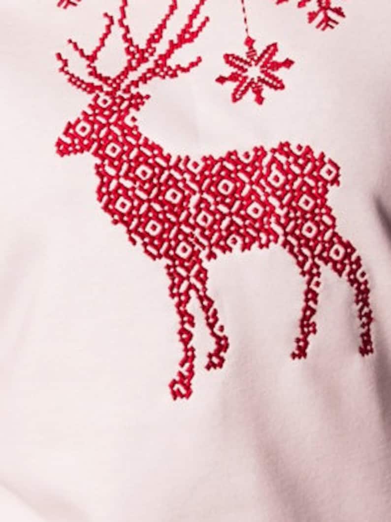 Embroidered Sweatshirt,Vyshyvanka,Ukrainian clothing,Gift for her,New Year Gift,Jumper,Deer M,L,XL,Christmas Sweater with Embroidery