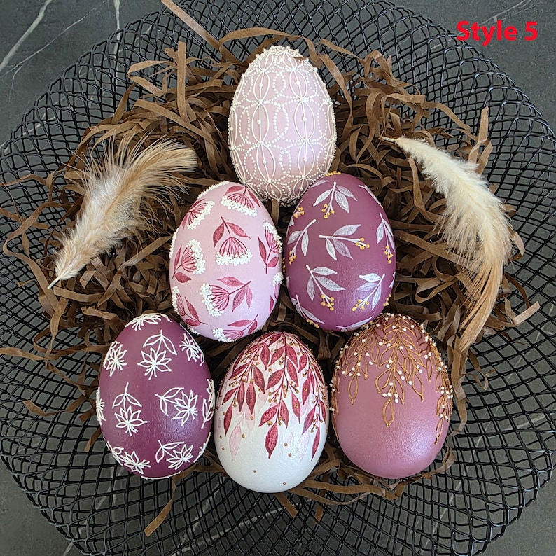 Set of 6 Traditional Ukrainian Pysanky Eggs, Painted Ukrainian Easter ...