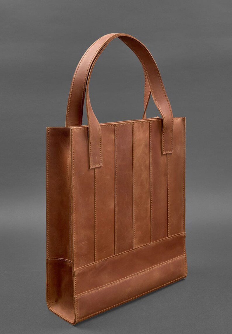Light brown leather shoulder bag, Leather handbag for women, Everyday leather purse, Minimalist leather bag, Gift for her, Gift for wife image 2