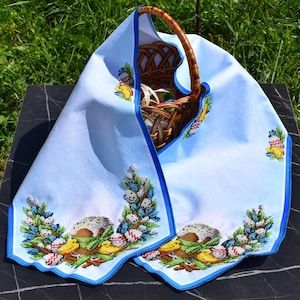 Beaded Pascha table runner, Easter embroidered table runner, Decorated Easter table centerpiece, Festive table runner for Easter decor