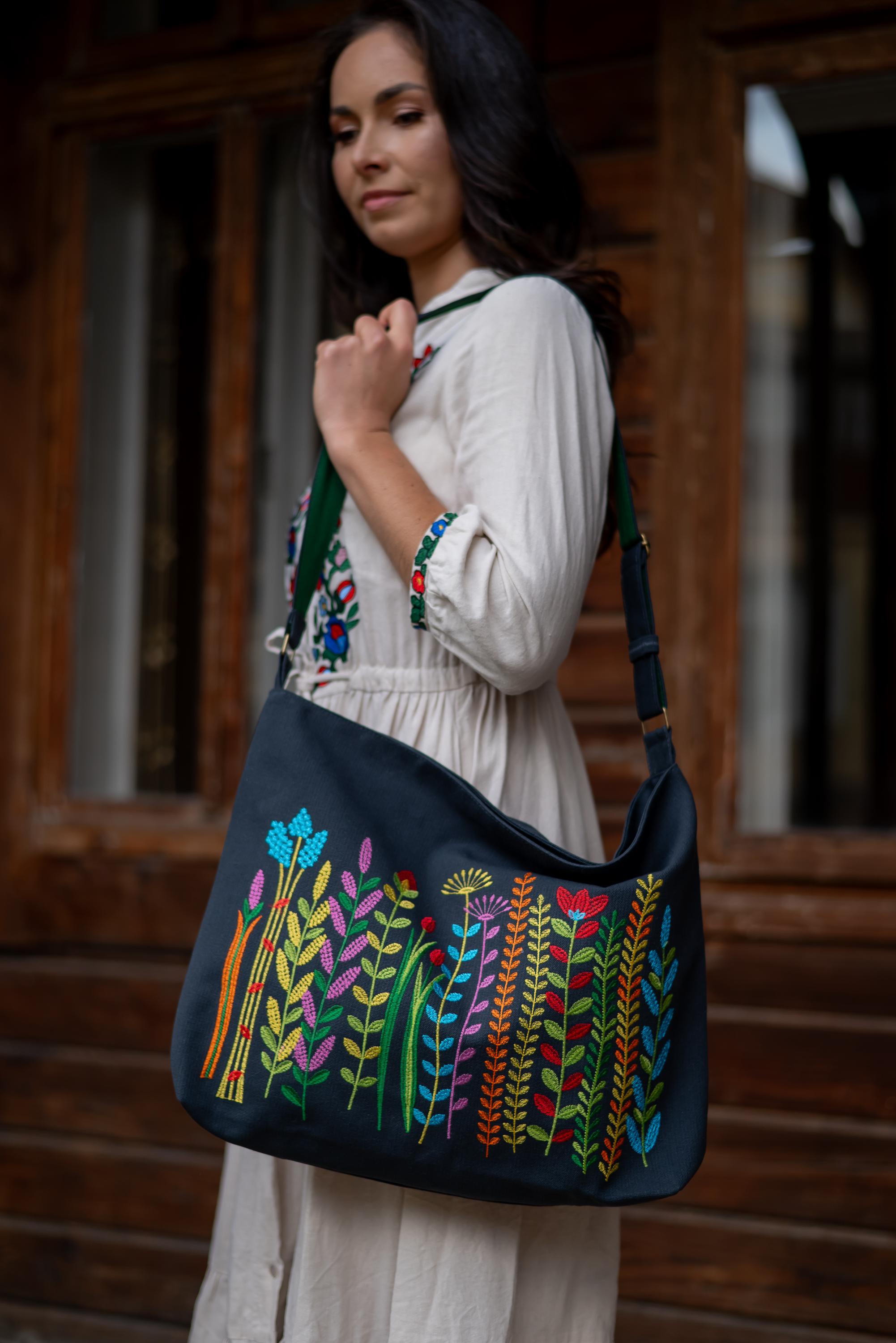 Womens Hippie Crossbody Bag, Boho Shoulder Bag, Large Cross Body