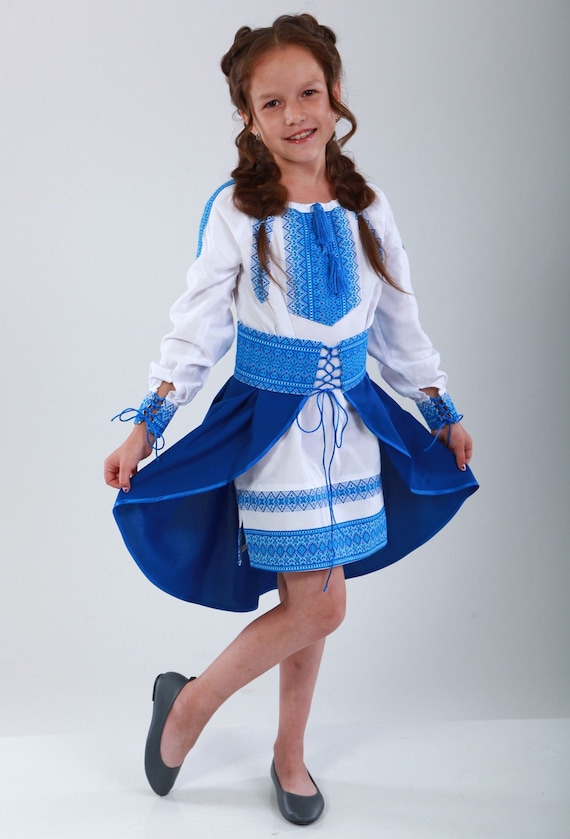 Ukrainian Folk costume, Kids vyshyvanka dress and skirt, Embroidered dress, Made in Ukraine, Folk costume dress for girls, Folk traditions