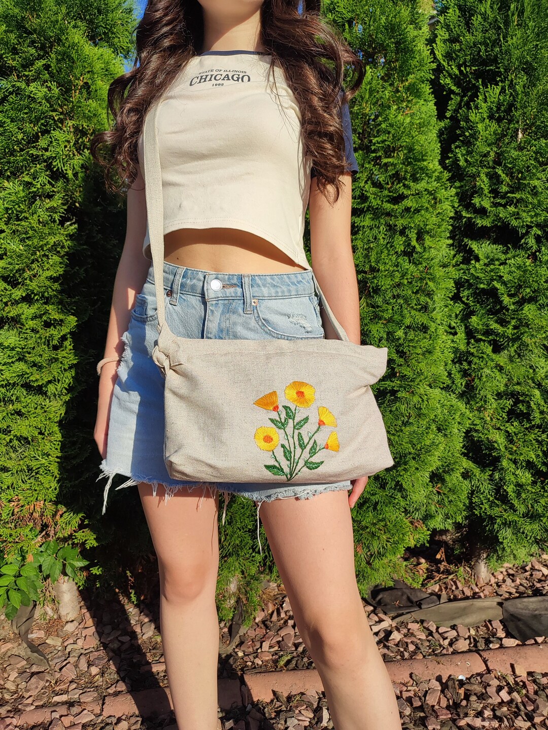 Naturecore Linen Cross-Body Shoulder Bag