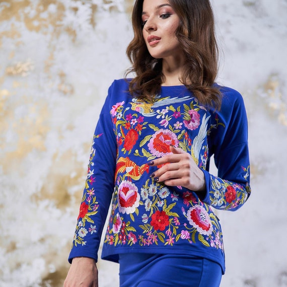 Plus size hotsell floral sweatshirt