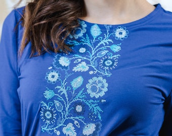 トップス EAPHI EMBROIDERY LONG SLEEVE SHIRTS EMBROIDERY LONG SLEEVE SHIRTS
