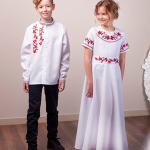 Traditional first communion dress with floral embroidery, Simple first communion dress, Dress for birthday party, Elegant dress, Maxi dress image 5