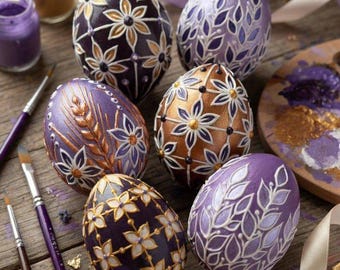 Set 6 Christian easter eggs, Wooden ukranian easter eggs, Resurrection eggs, Easter egg decor, Easter decorations for home, Easter gifts