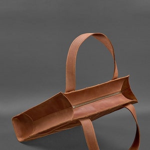 Light brown leather shoulder bag, Leather handbag for women, Everyday leather purse, Minimalist leather bag, Gift for her, Gift for wife image 4