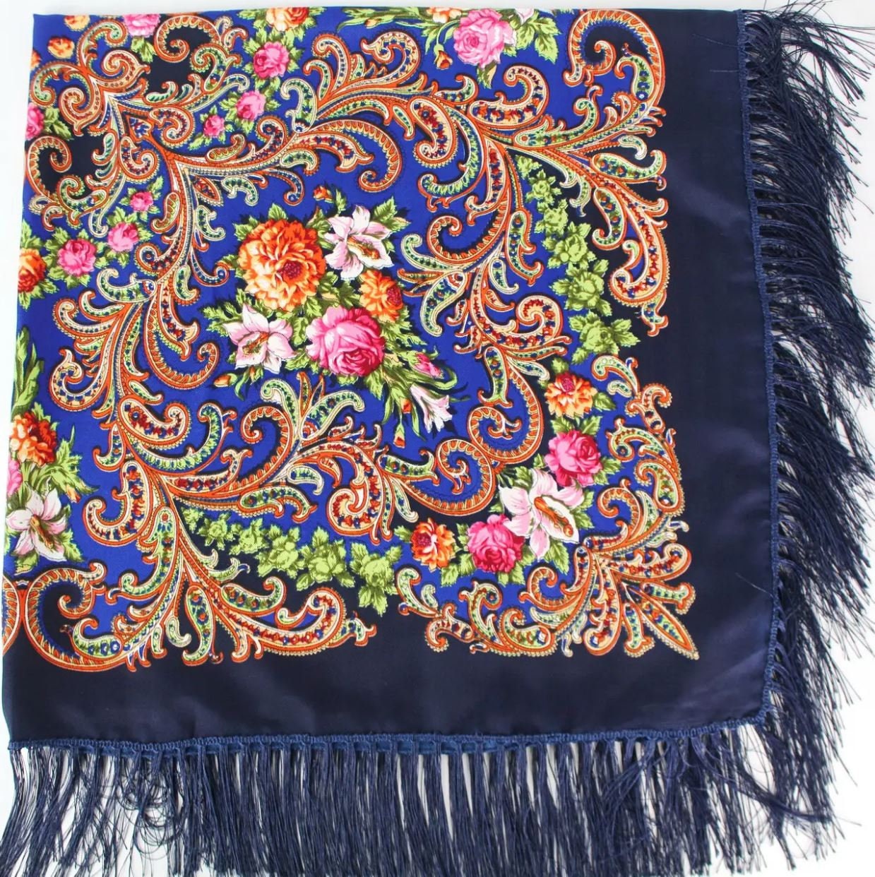 Slavic Shawl, Ukrainian Wool Shawl, Pavlovo Posad Shawl, Birthday Gift ...