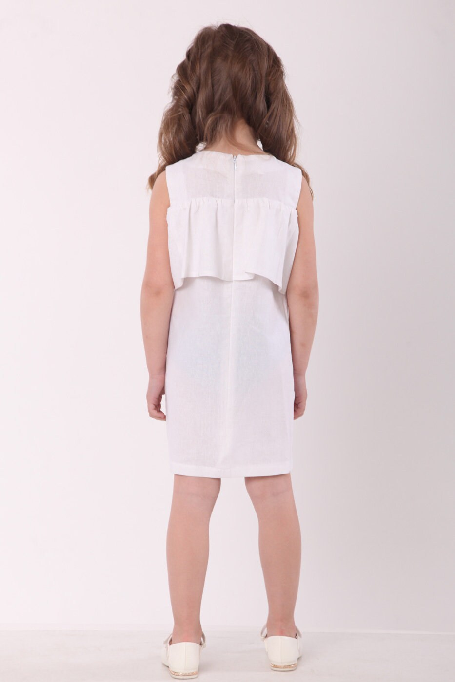 Mädchen Sommerkleid Mit Flügelärmeln - Baumwollmix Prinzessinnen Kleid Mit Rüschen