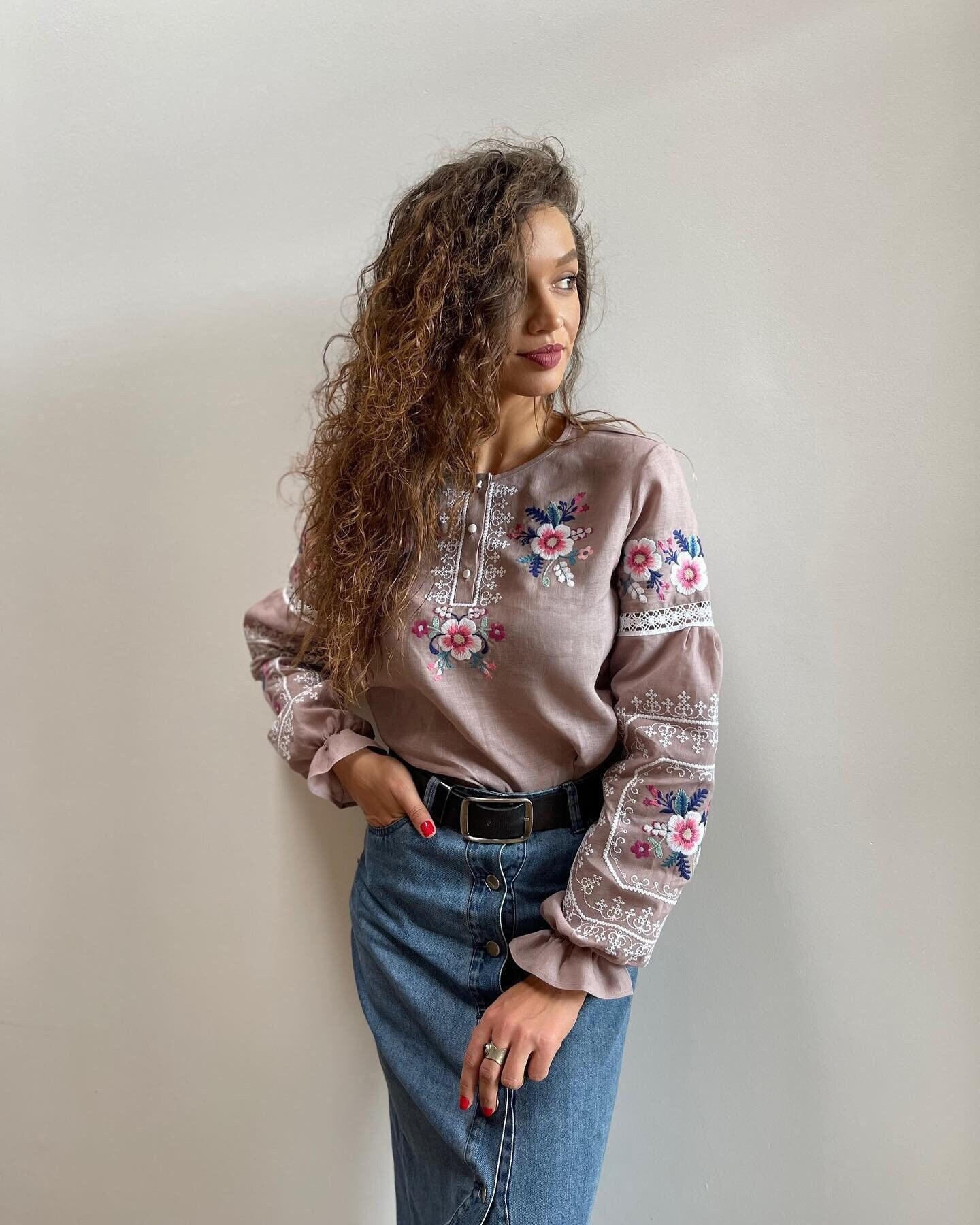 dusty rose shirt women