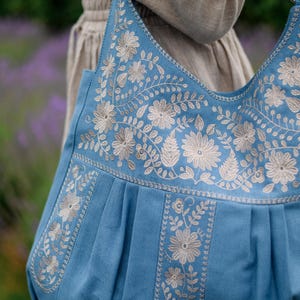 Women large purse, Boho shoulder bag, Extra large tote bag with floral embroidery, Embroidered purses and bags, Work bag for women, Gift bag image 9