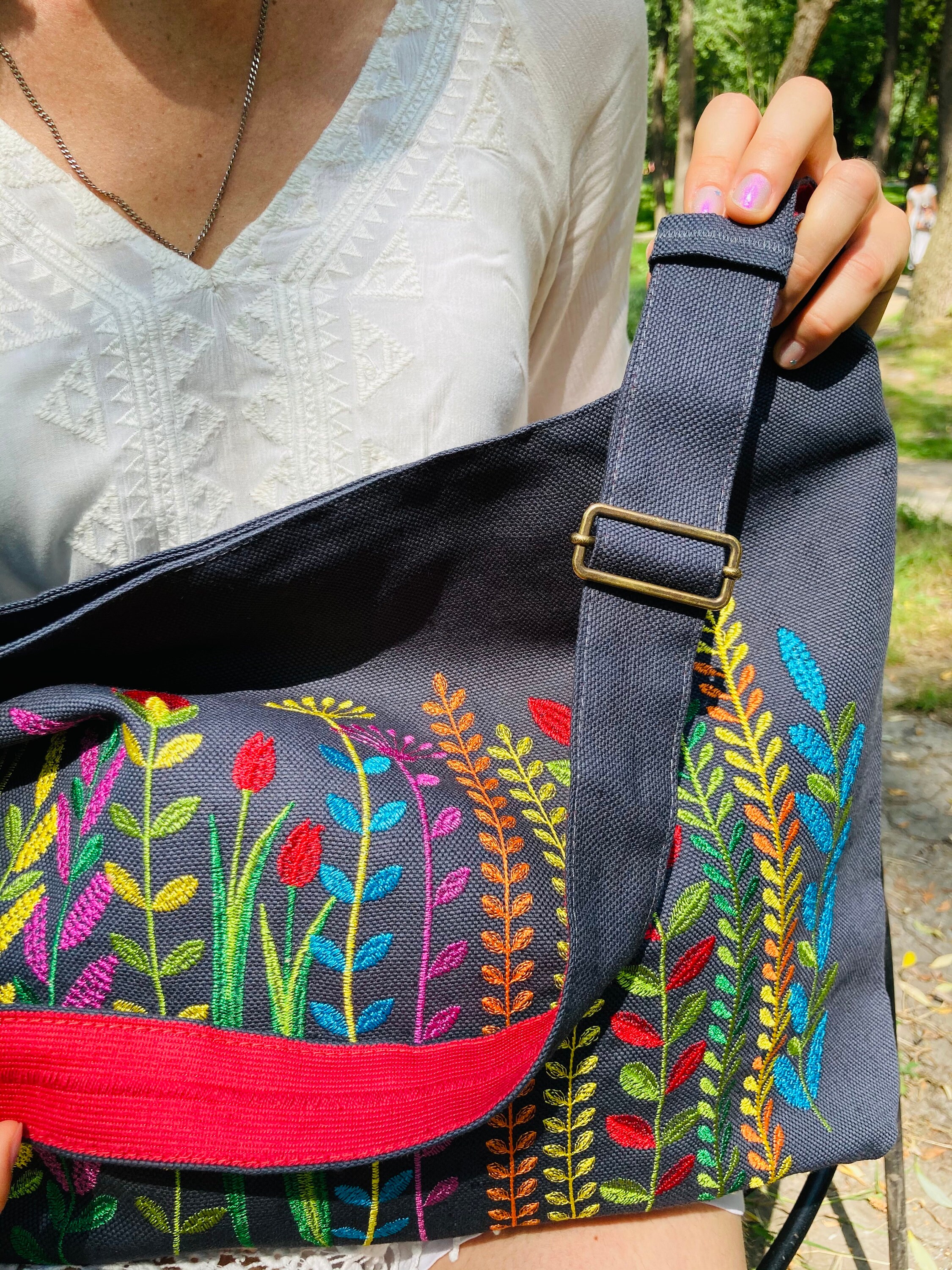 Cross Body Hobo Bag, Hippie Boho Bag, Wildflower Bag, Floral Tote 