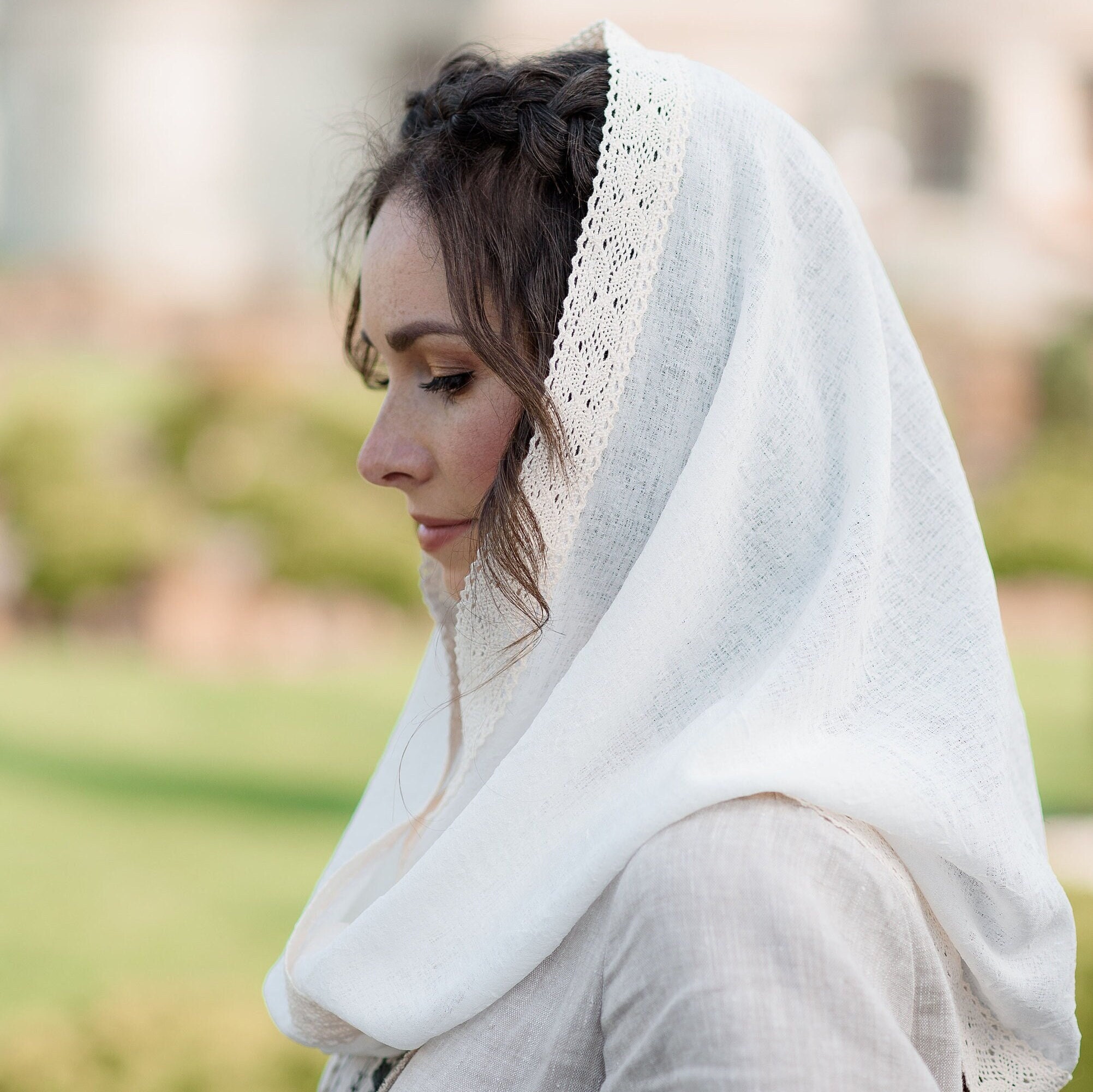 【8/6限定値下げ】flora veil camisole ホワイト Ivory Infinity Veil for Mass, Simple Linen Veil Decorated With
