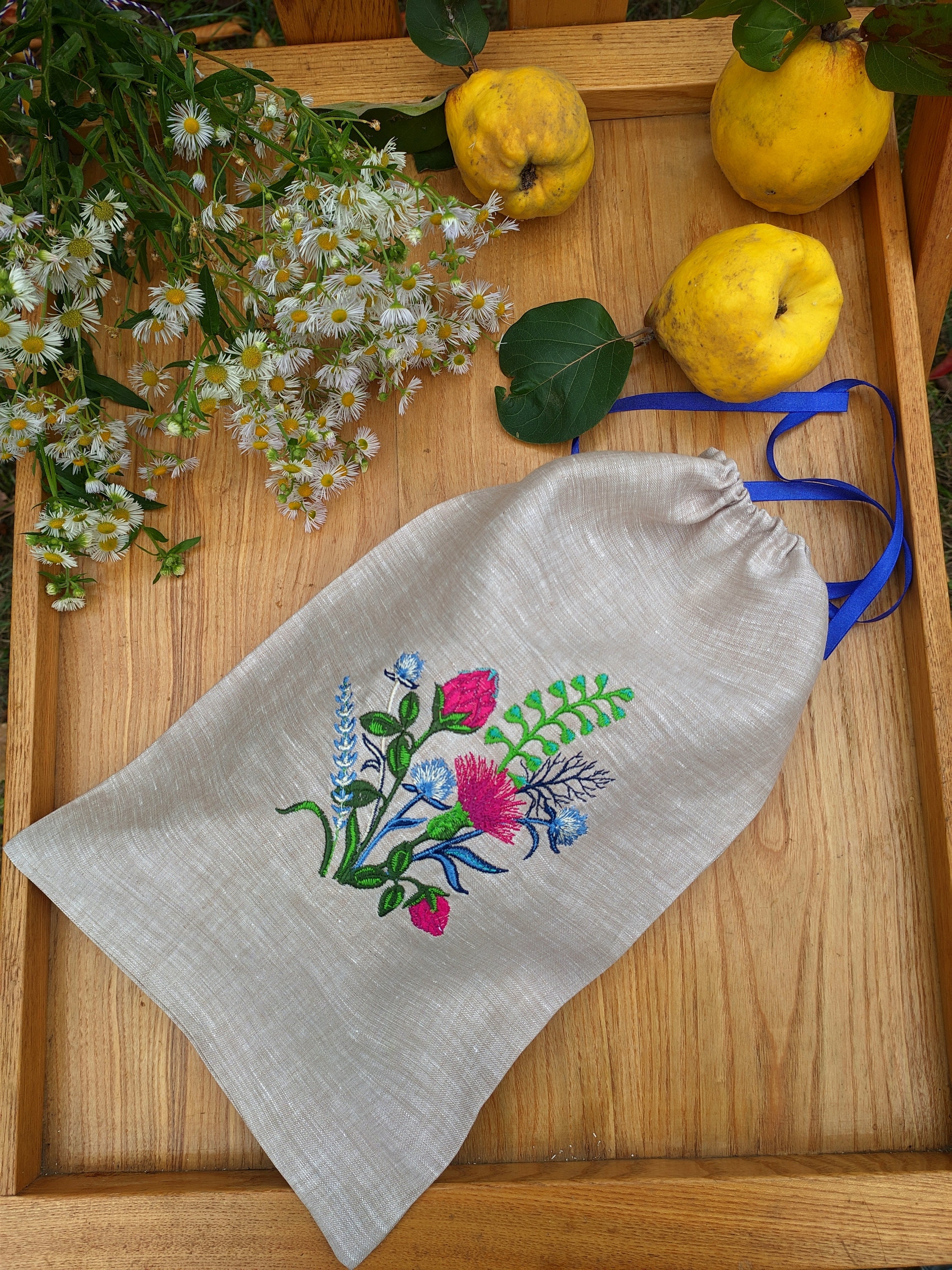 Cloth bread bags Linen Bread storage bag Embroidered linen Etsy