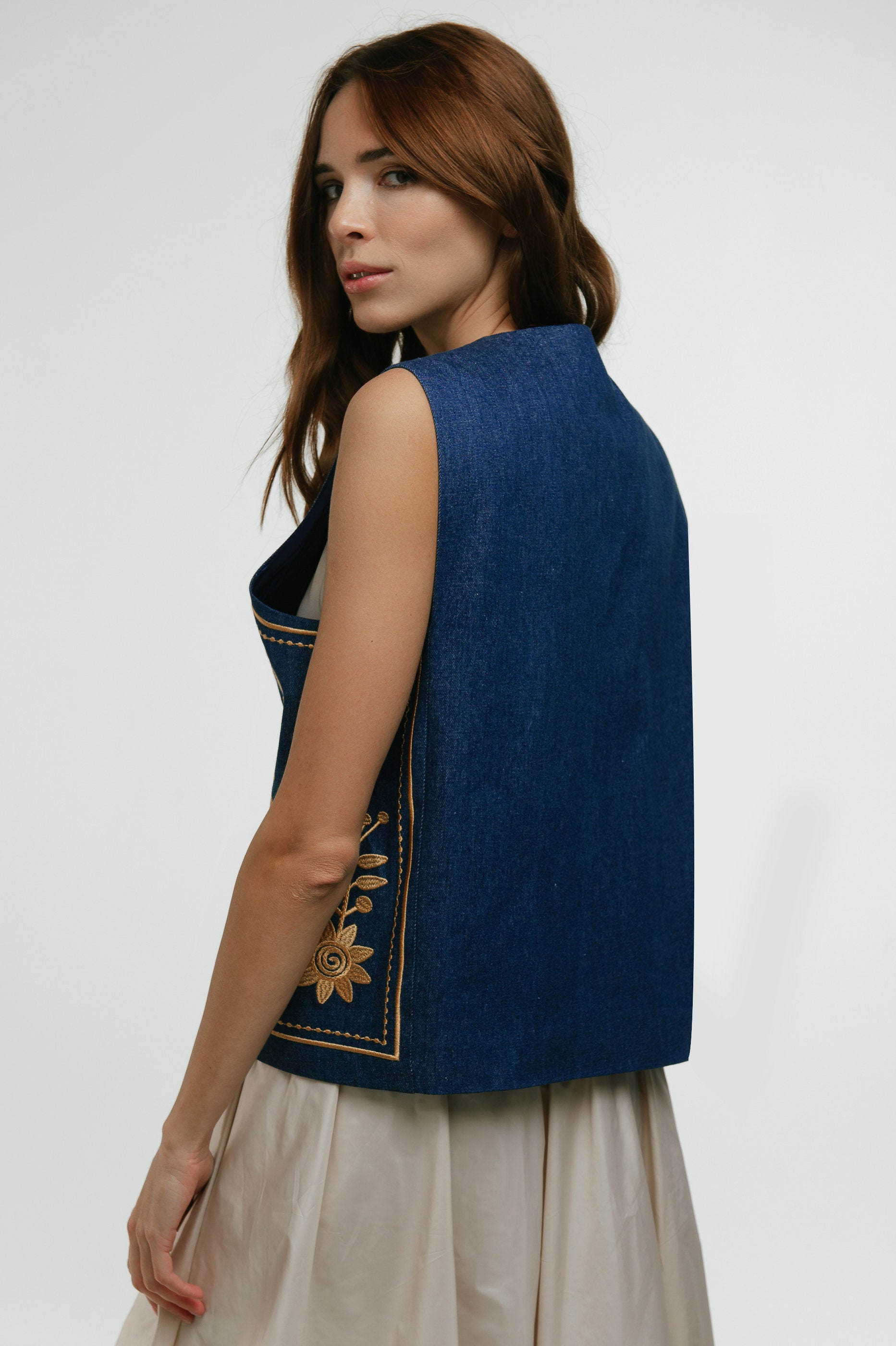 Floral Embroidered Womens Vest, Folk Embroidery Vest Floral Embroidered Womens Vest, Folk Embroidery Vest