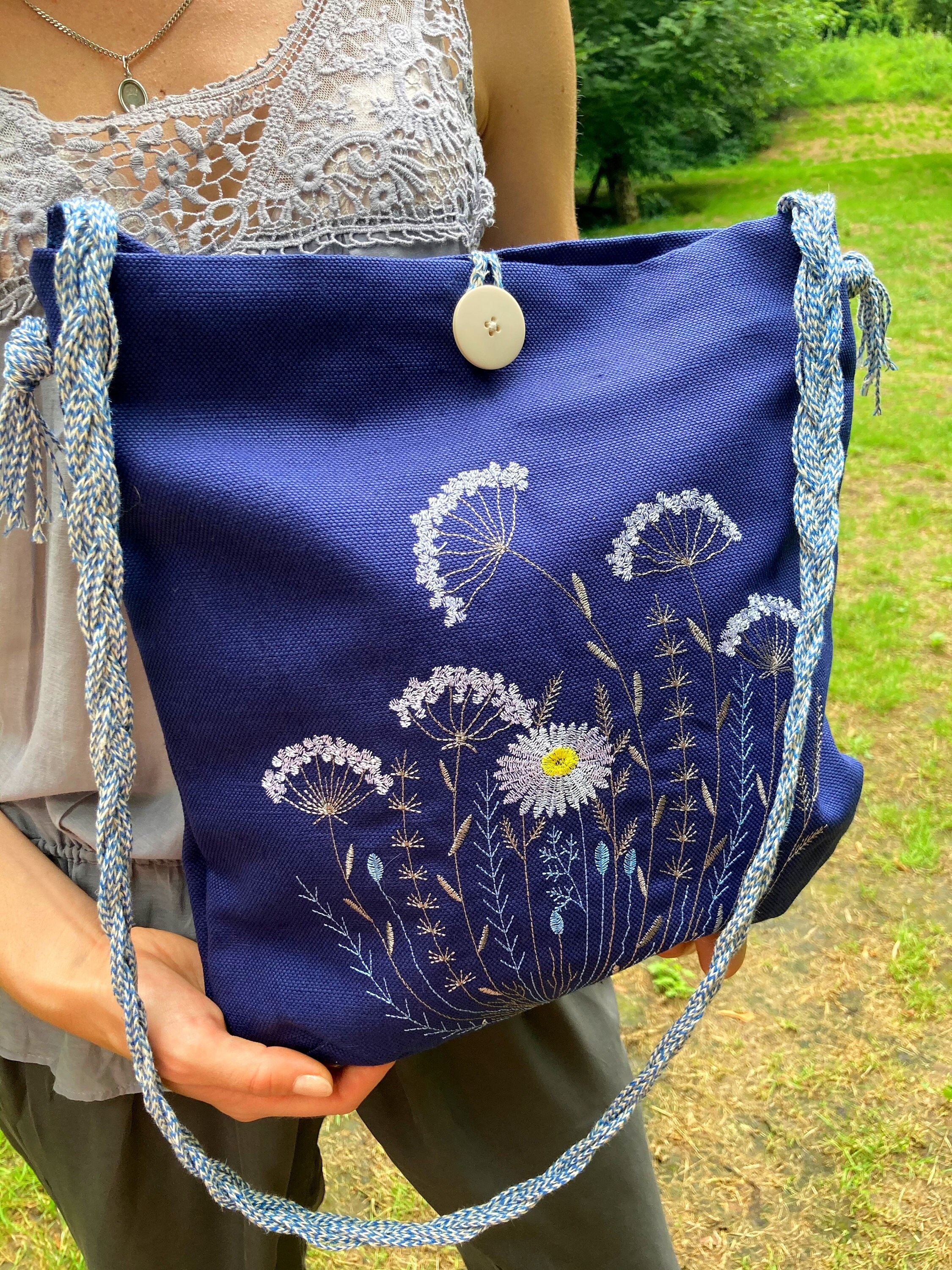 Canvas Hobo Crossbody Bag Canvas Hobo Purse Linen Bag Boho Etsy