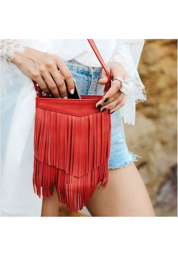 Fringe Crossbody Bag Leather Fringe Bag for Women Genuine Etsy