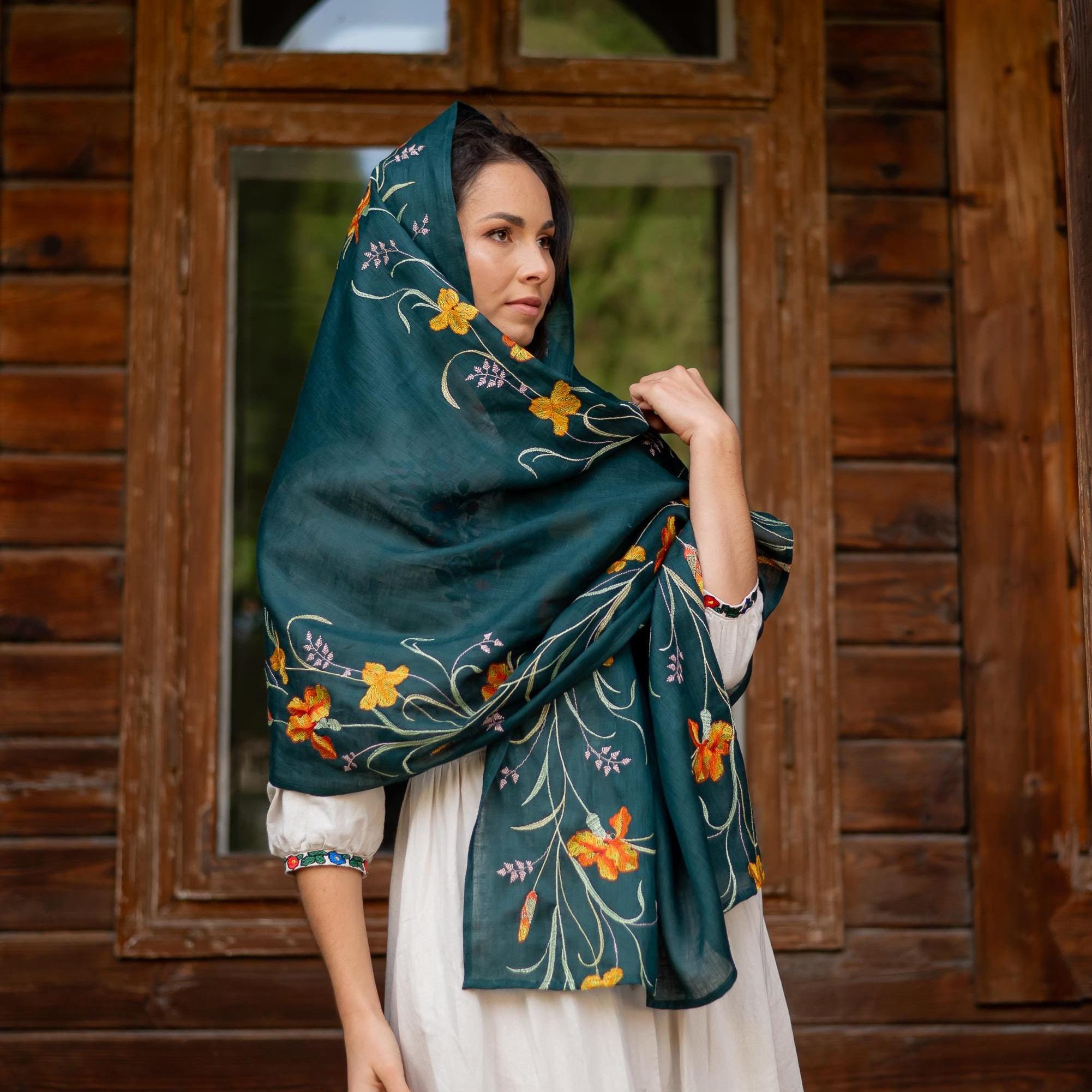 embroidery designer blanket scarf