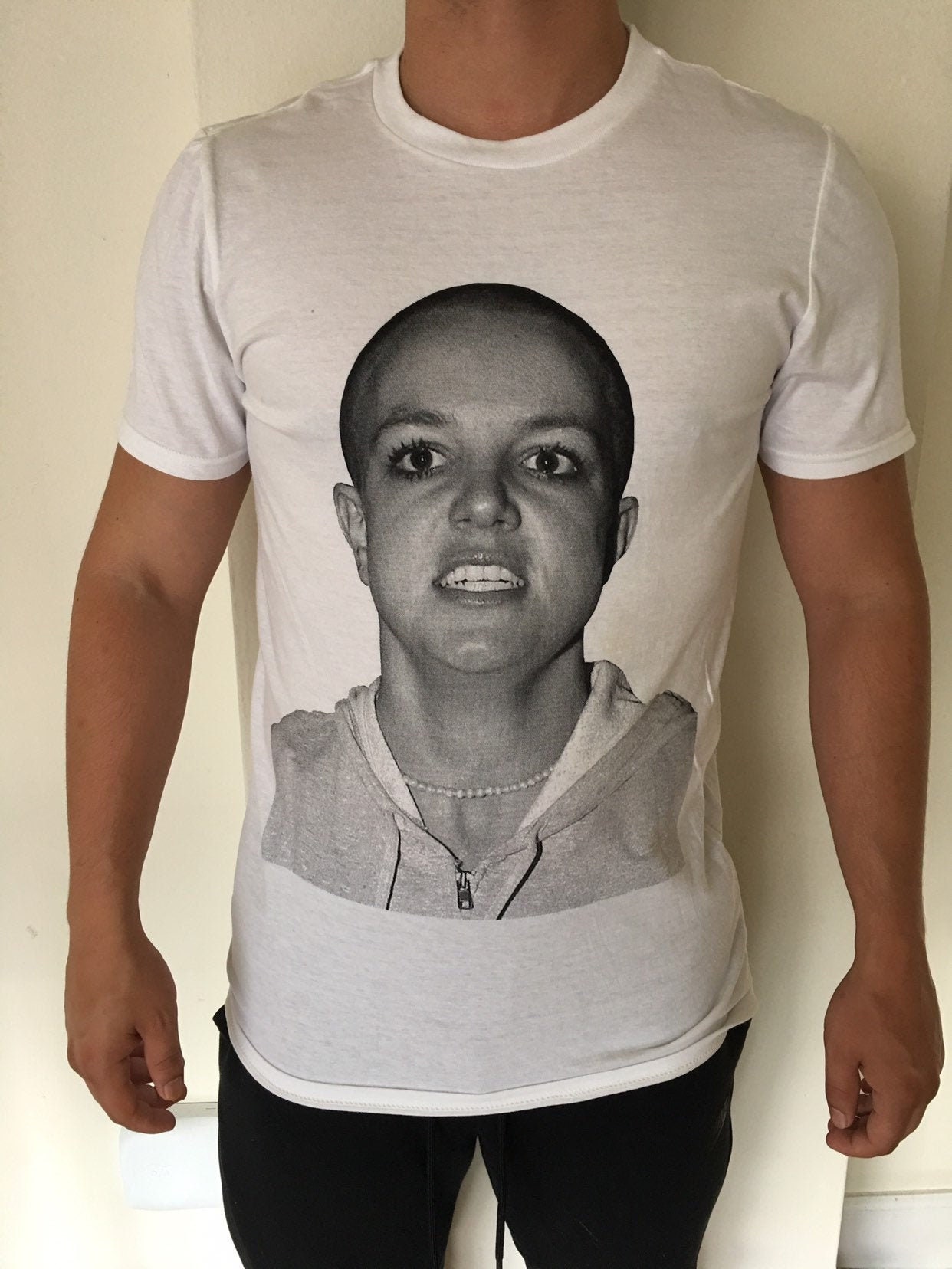 Bald Britney White T-shirt S-XL - Etsy
