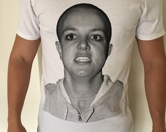 Bald Britney White T-shirt S-XL - Etsy