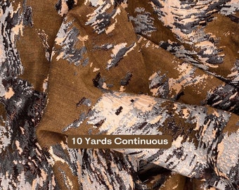 Cinnamon Brown Metallic Jacquard Brocade Fabric: Earth Tone Sewing, 10 Yards
