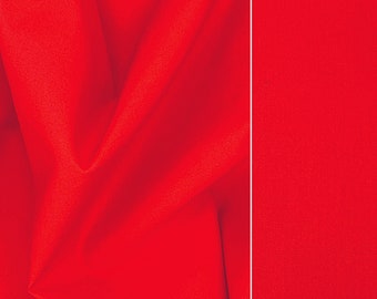 Poppy Red Cotton Sateen Fabric, Premium Cotton Shirting Fabric for Sewing Apparel Home Decor, Deadstock Fabric