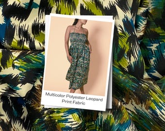 Leopard Polyester Fabric: Colorful Jungle Stripe for Sewing
