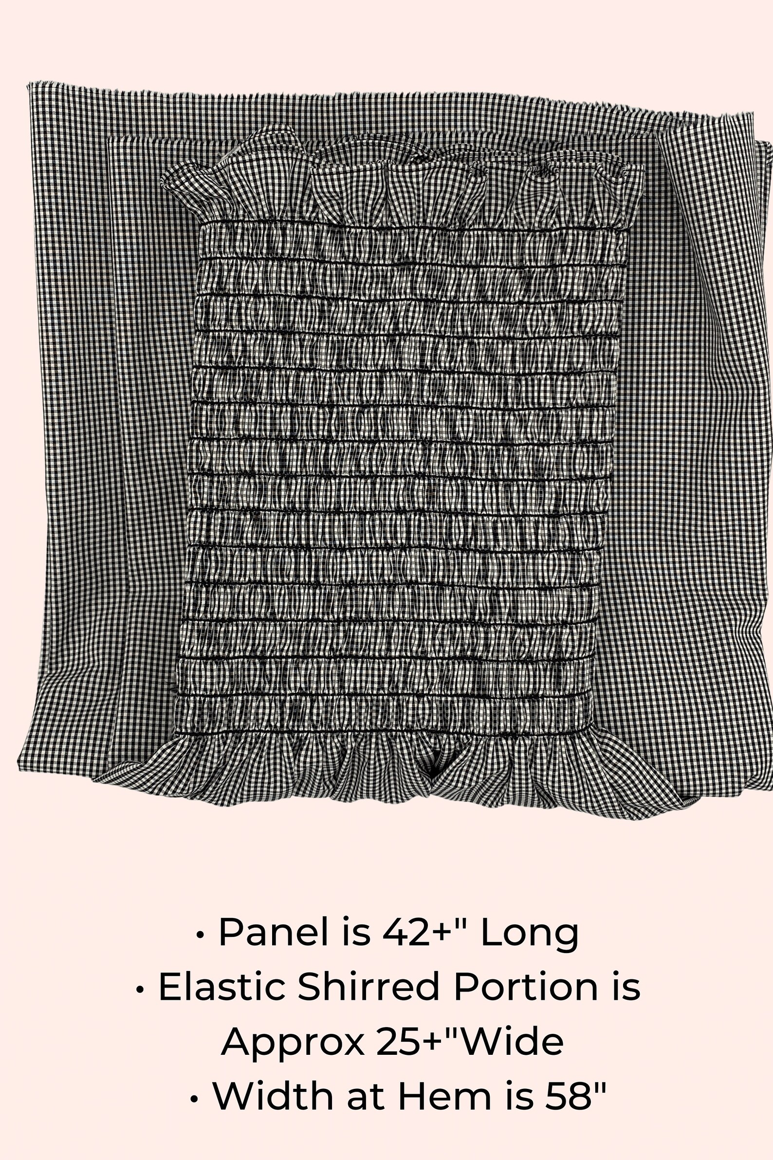 Smocked Shirred Fabric in Black Mini Gingham Small Check With Etsy