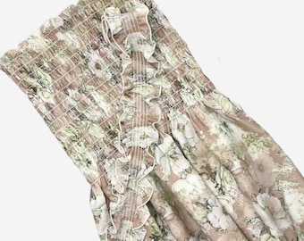 Tela de rayón fruncida con estampado floral bohemio: 50 pulgadas de ancho para vestidos de verano, faldas largas y proyectos de costura DIY