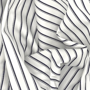 Chic Black & White Striped Cotton Broadcloth - Premium Woven Fabric for Sewing and Crafts