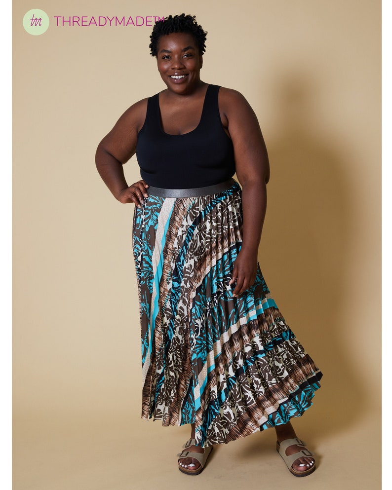 Tropical Beach Skirt Easy to Sew Kit Pleated Skirt Project Pleated Circle Skirt DIY Midi Skirt Beginners Sewing Plus Size Patterns